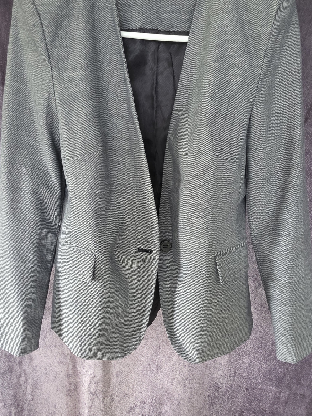 Zara Grey Single-Button Women's Blazer